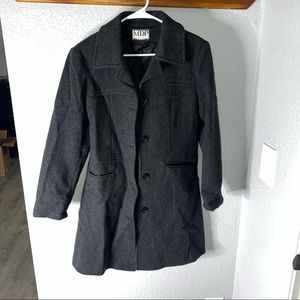Vintage MDP Mario De Pinto Dark Gray Peacoat Wool